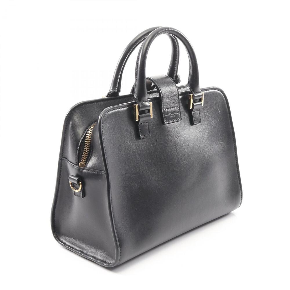 Saint Laurent Paris YSL Baby Monogram Cabas handbag leather black